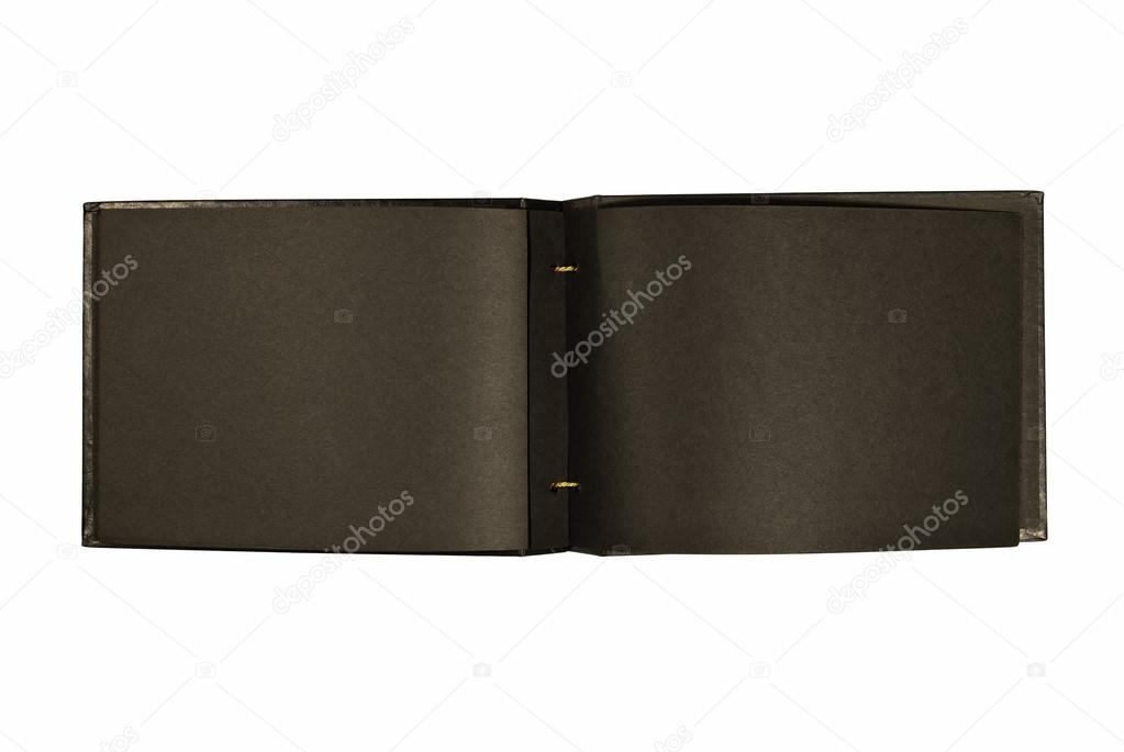 Vintage Black Photo Album With Blank Pages Stock Photo by